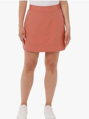32 Degrees Cool S Coral Orange Skort with Side Pockets (Skirt + Shorts) Gym Golf